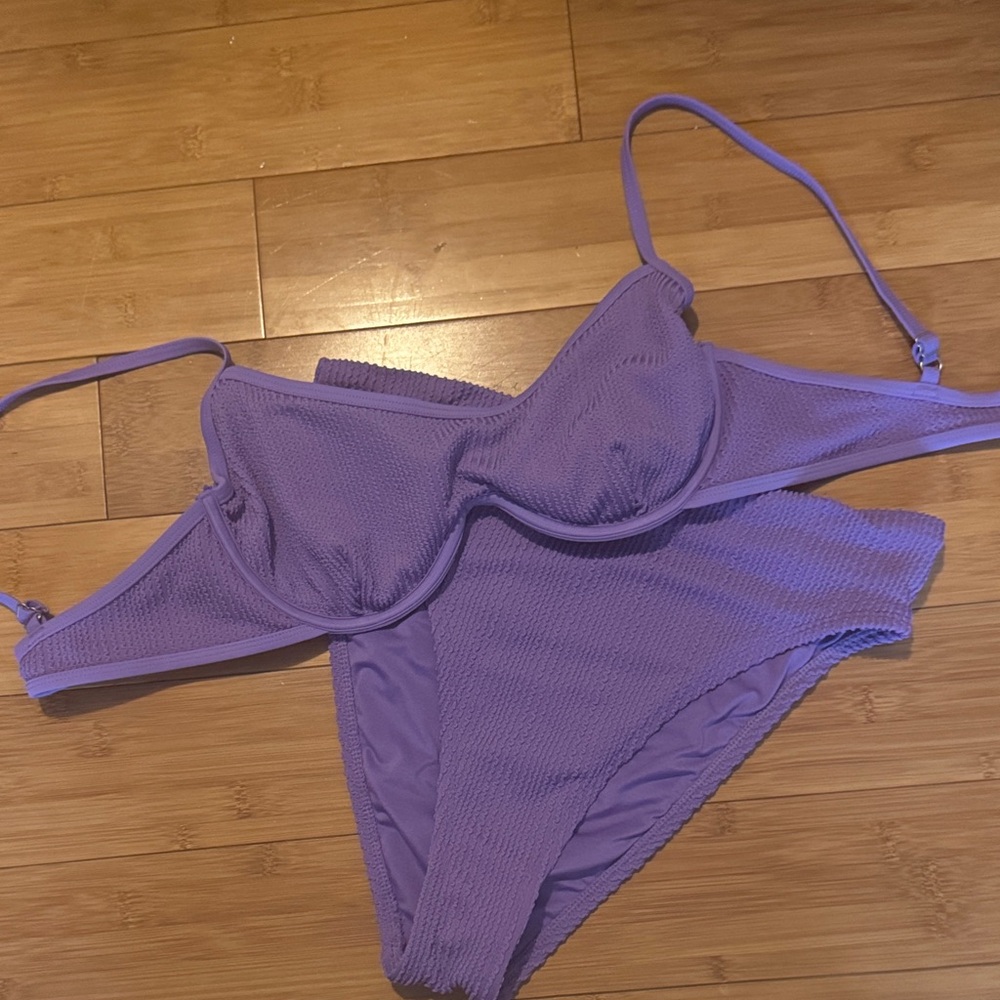 Old Navy Purple Textured Bikini Set
